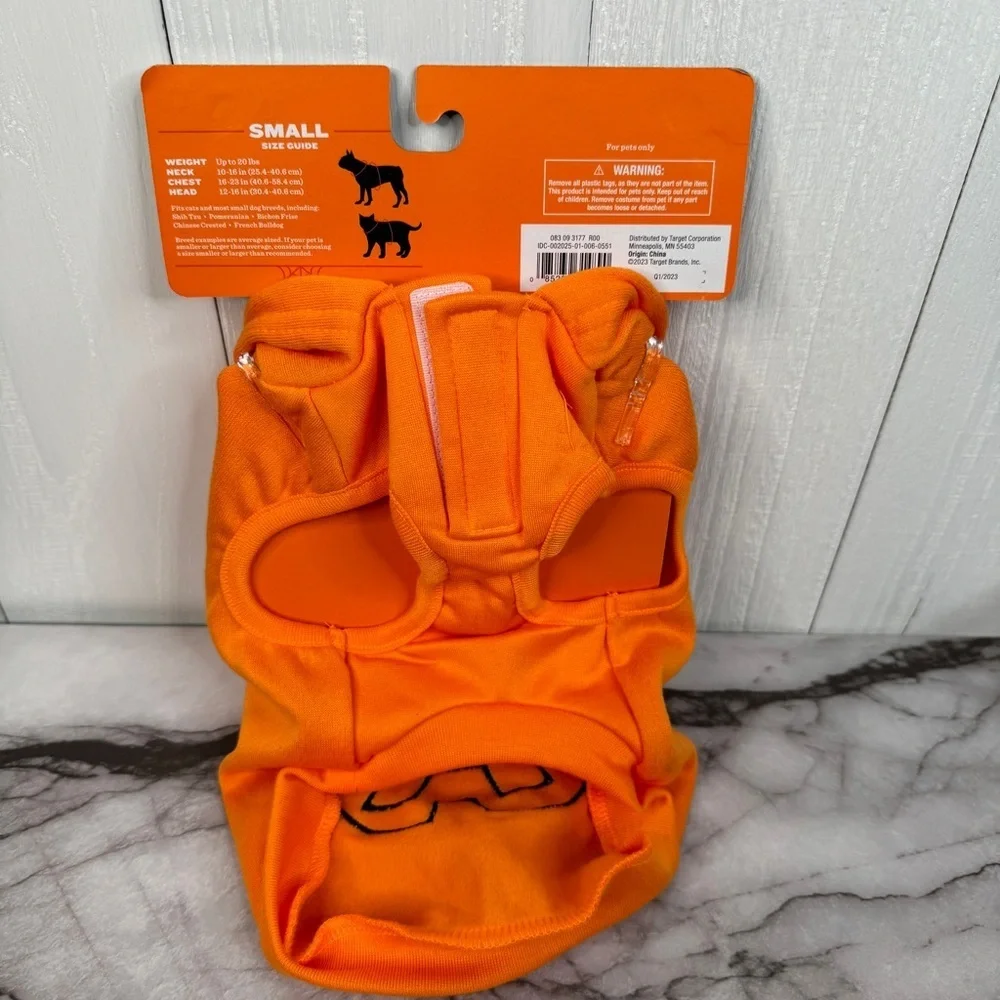 Reflective Jack-O-Lantern Pumpkin Hoodie Pet Costume, Dog/Cat Hyde & Eek!